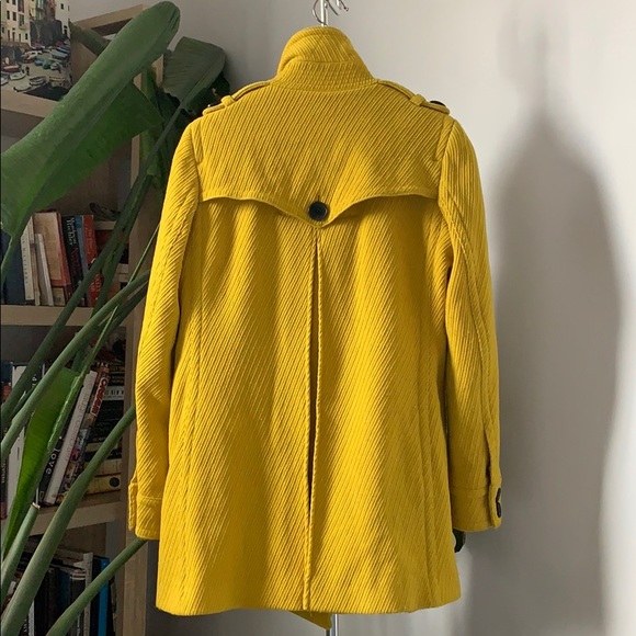 Club Monaco mustard yellow peacoat - Size Small - Picture 2 of 5